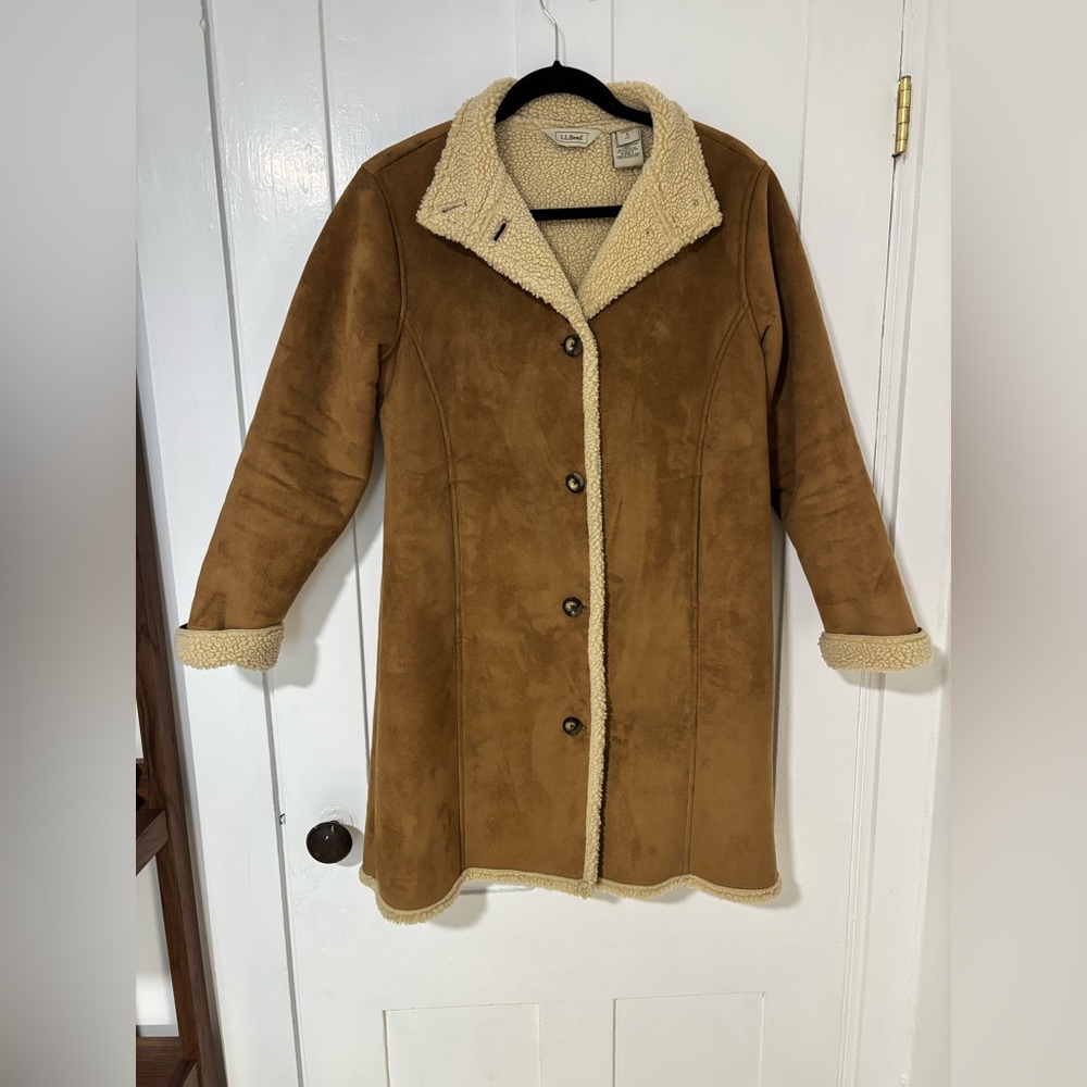 L.L. Bean Faux Suede Sherpa Lined Jacket